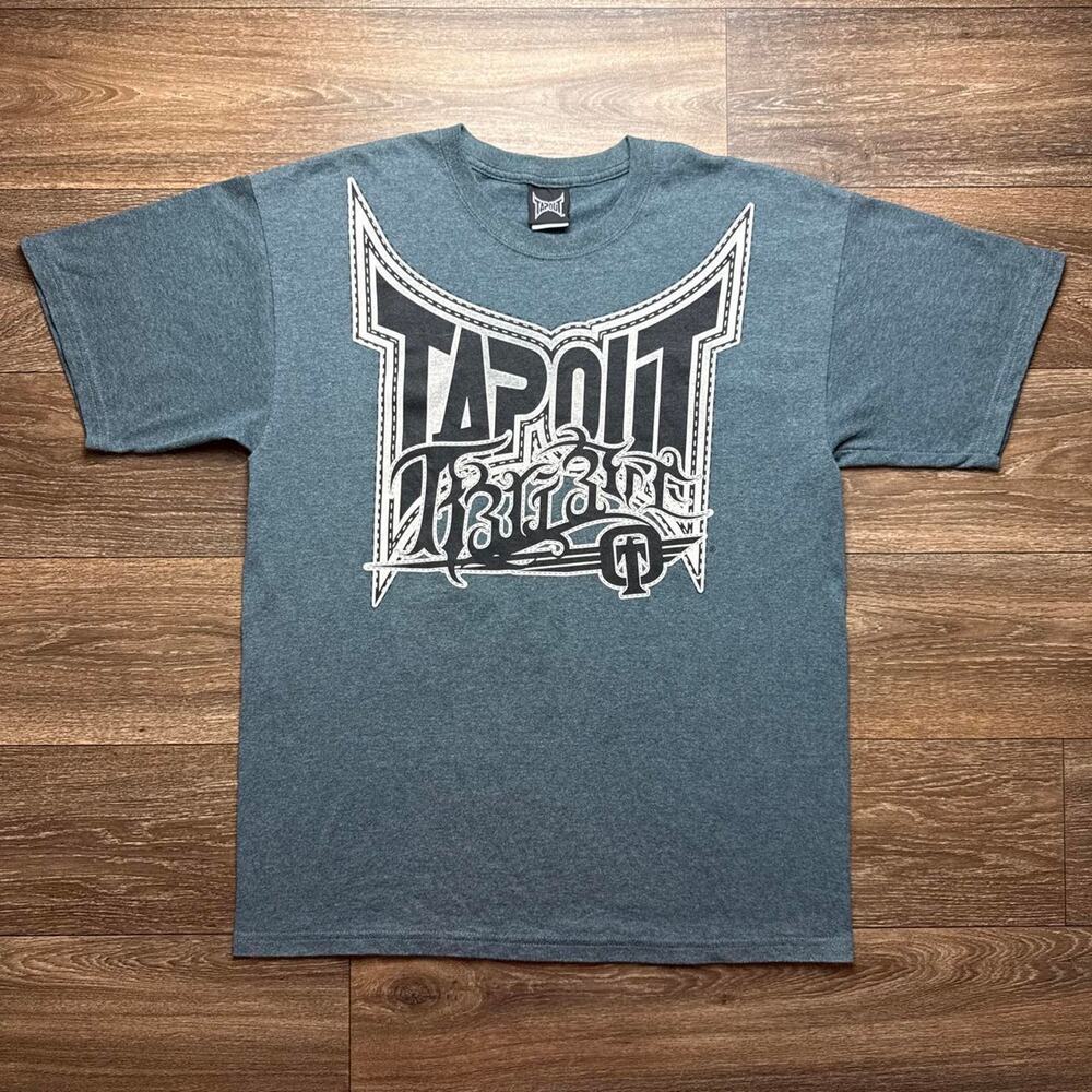 Vintage Blue Grey Tapout Tee; Big Logo